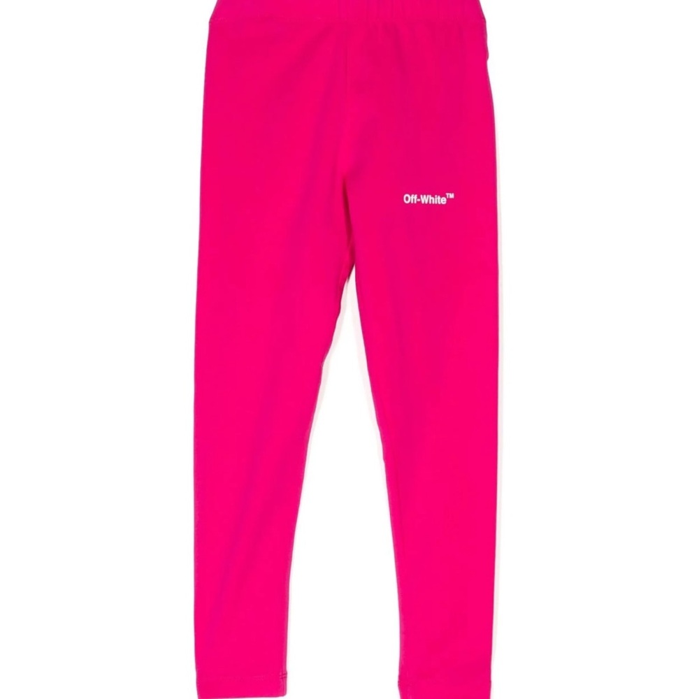 Off-White Kids Diag Stripe Leggings in Hot Pink (Size 10Y — Runs Small)